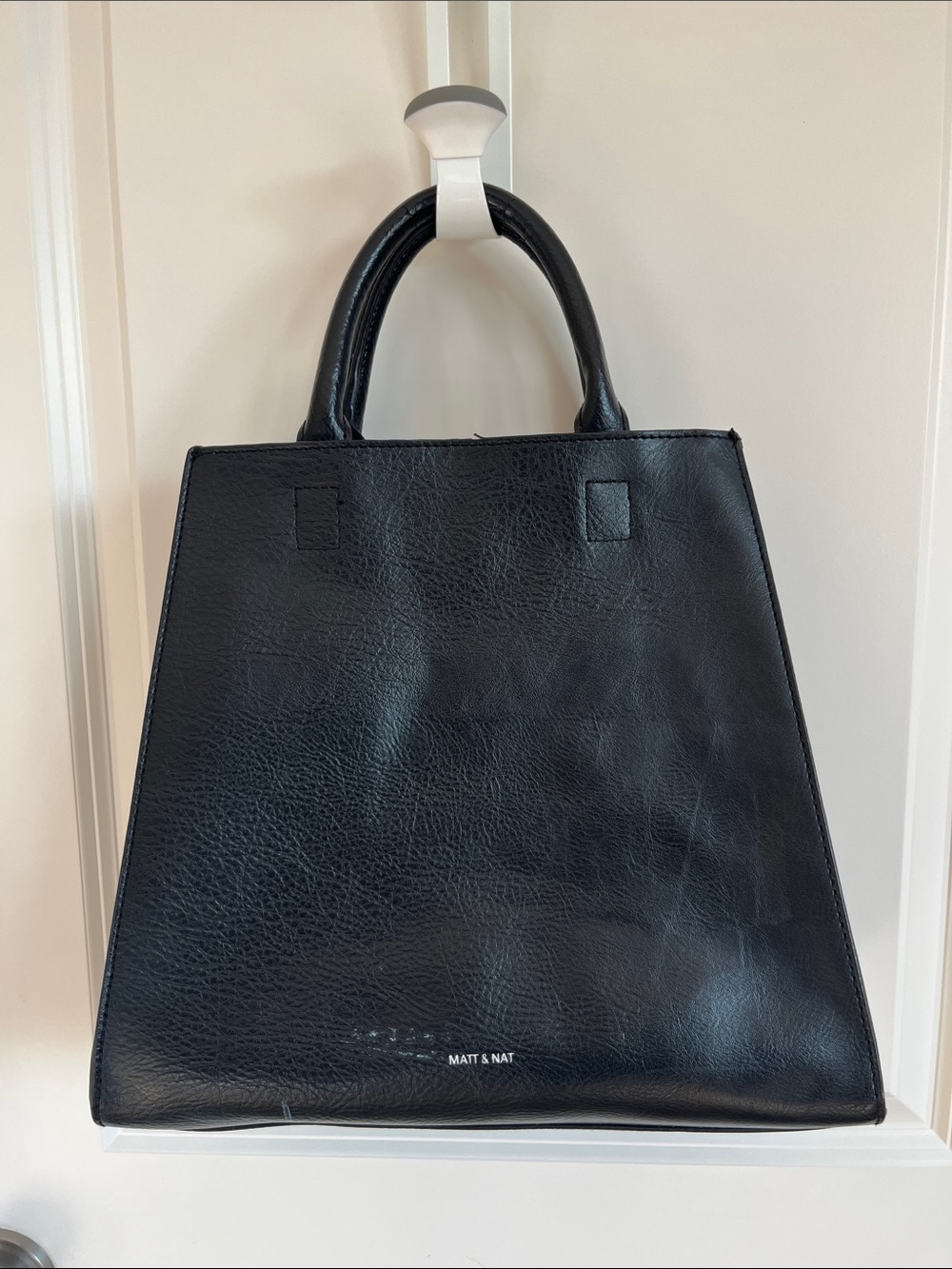 Matt & Nat Black Structured Top-Handle Satchel